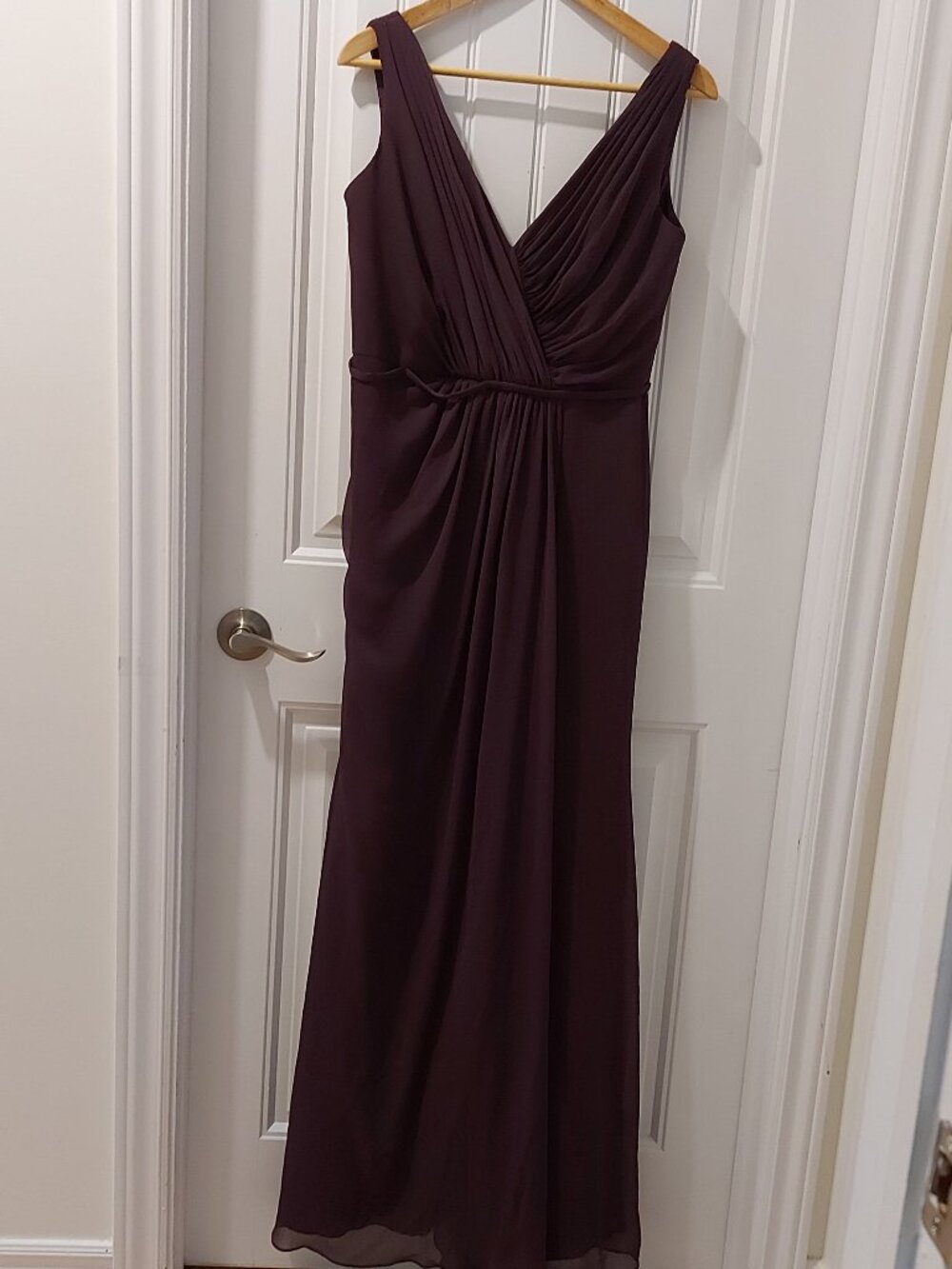 David's Bridal plum maxi dress